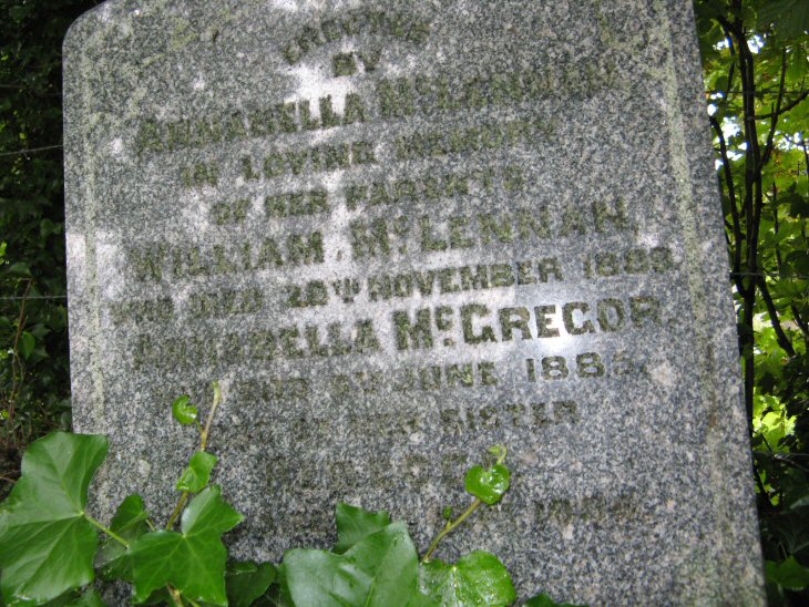 Photo of headstones/William McLennan d1888 hdstn Avoch chyd